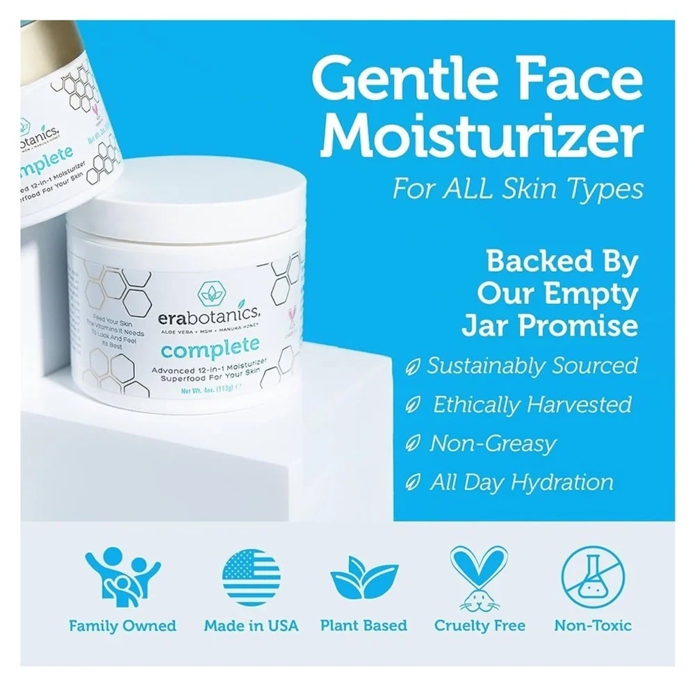 erabotanics Complete 12-in-1 Moisturizer Manuka Honey 2 oz NWT